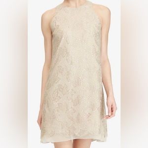 Lauren by Ralph Lauren Metallic Shift Dress (Champagne) Size 14